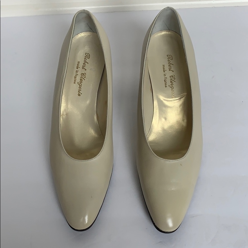 Vintage ROBERT CLERGERIE Ivory Leather Pump